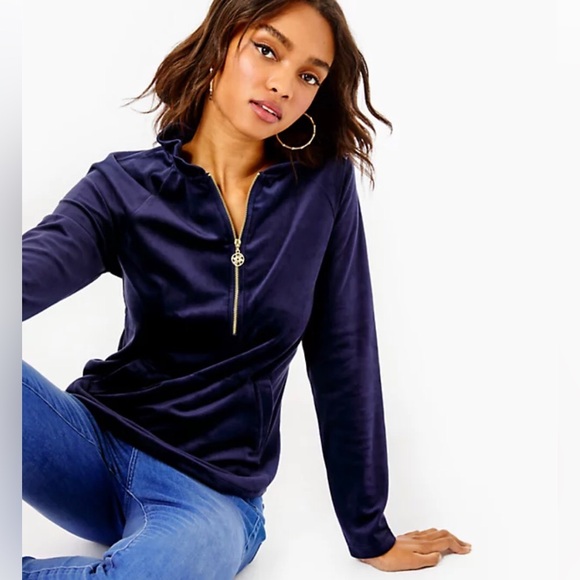 Lilly Pulitzer Skipper Velour Popover - Picture 1 of 5